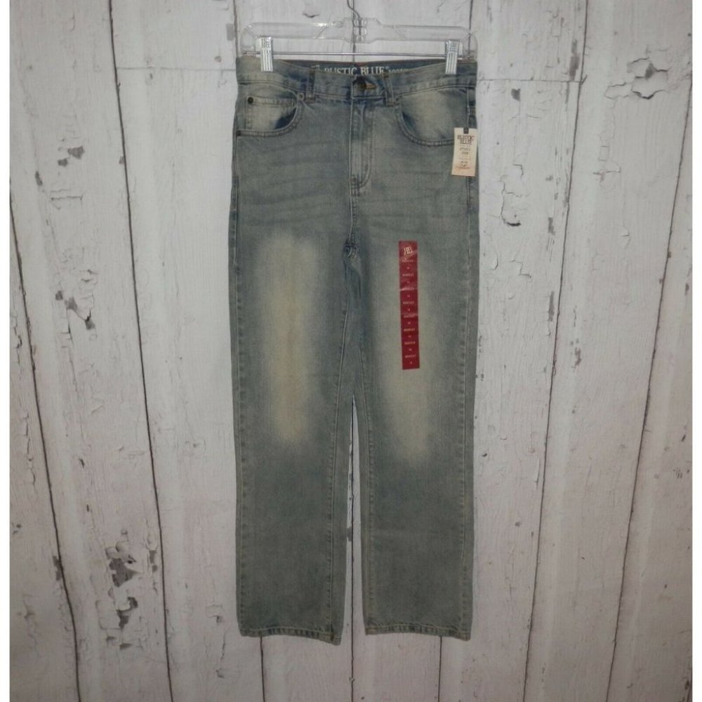 NEW Rustic Blue Boys Sz 16 Boot Cut Adjustable Waist Light Blue Jeans Pants 2695